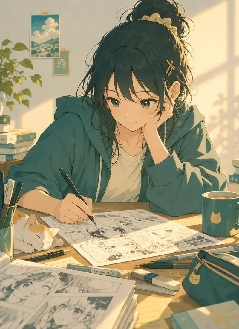《一页孔雀蓝》封面图，真人漫画漫画连载作品
